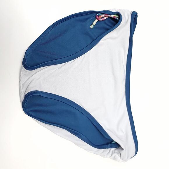 Cat & Jack Girls Bikini Bottom Size Xl 14 / 16 Blue Solid Side Tie Swimwear - Picture 3 of 7